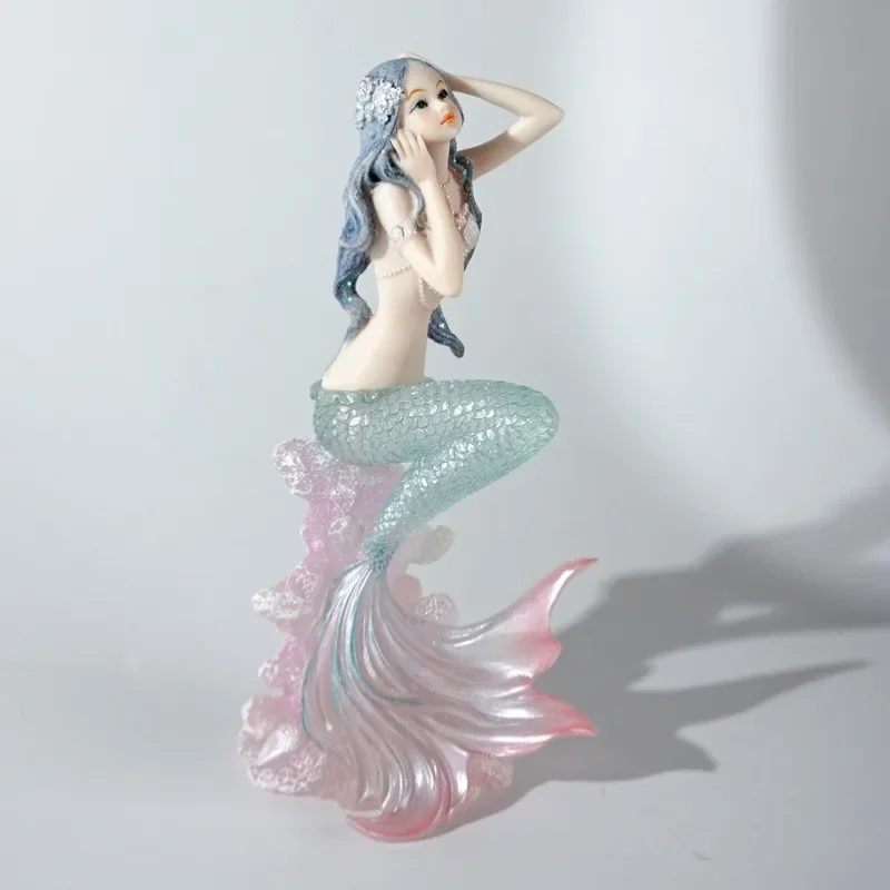 Resin Art Beach - 絶妙な樹脂マーメイドサンゴ海の波の置物手作り飾り家の車の装飾ギフト女の子子供フェスティバル