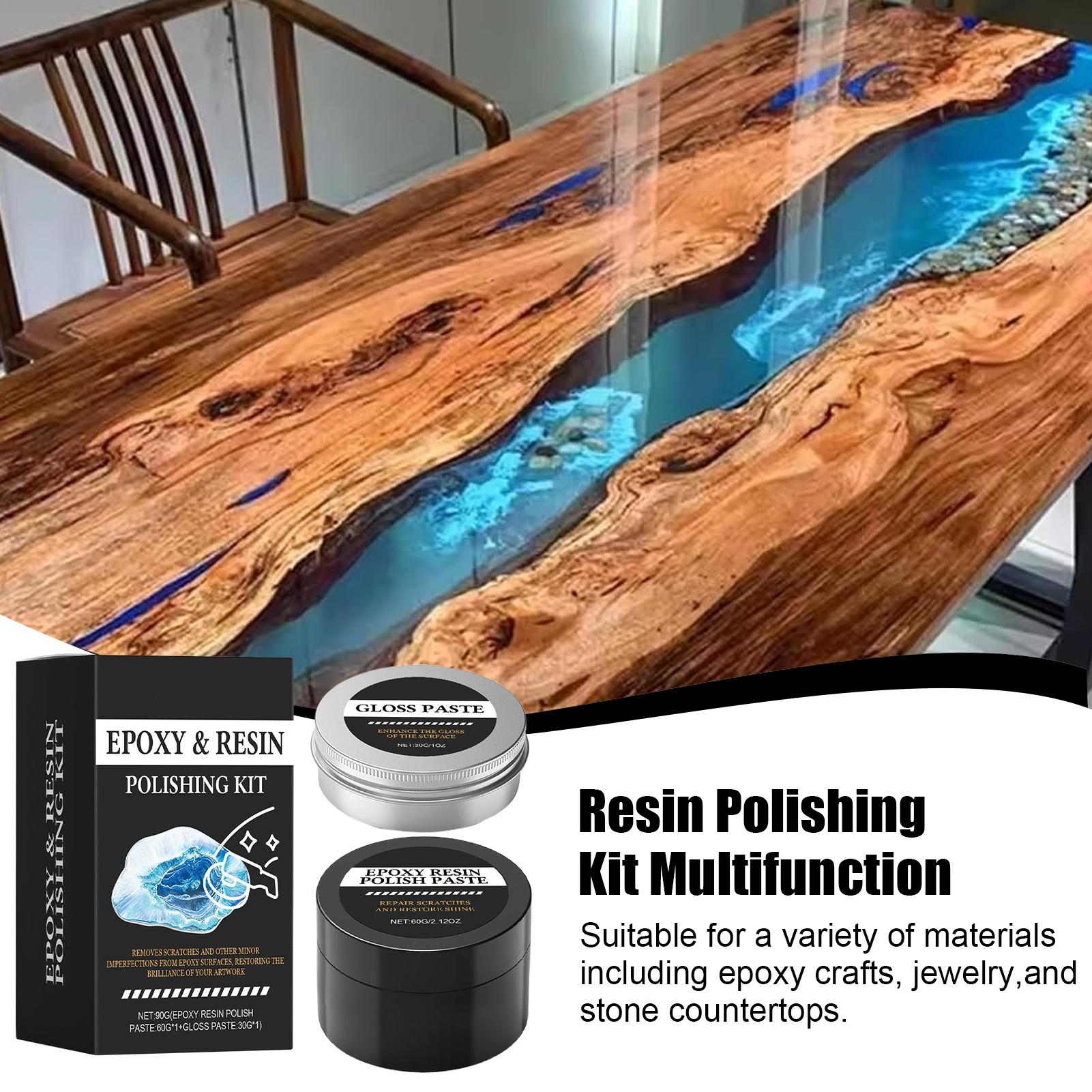 Resin Art For Beginner - エポキシ樹脂研磨キット - 光沢を回復するクリーミーな傷除去剤 - レジンアートやテーブルデコレーションに簡単な研磨が可能