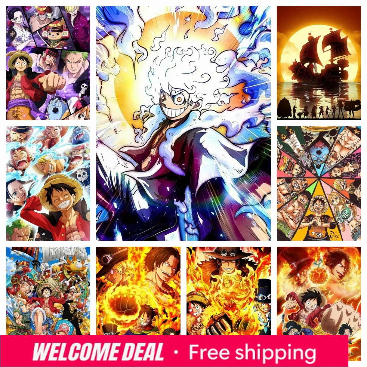 Resin Art Painting - 2026 2024 新日本アニメ ワンピース ルフィ 5D