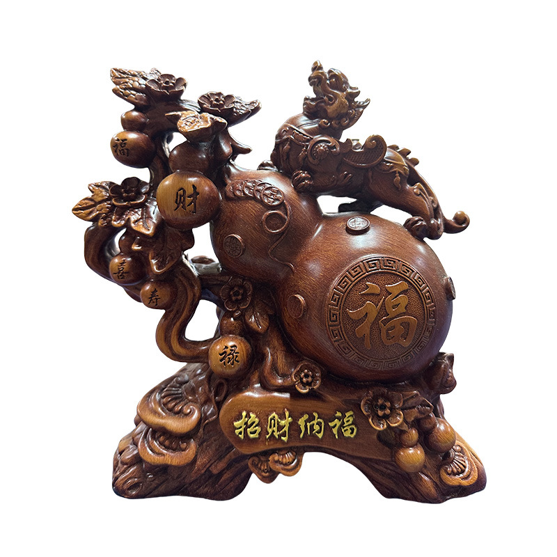 Resin Art Business - ￥ # 創造的な中国風ひょうたん金のなる木、新規事業のデスクや玄関に置くアートパターンの飾り、富と幸運の樹脂工芸品ギフト