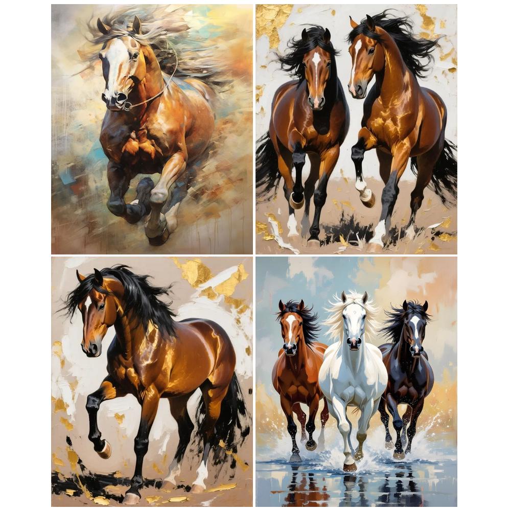 Resin Art On Canvas - CHENISTORY 数字で描く絵画 馬 動物 ウォールアート DIY