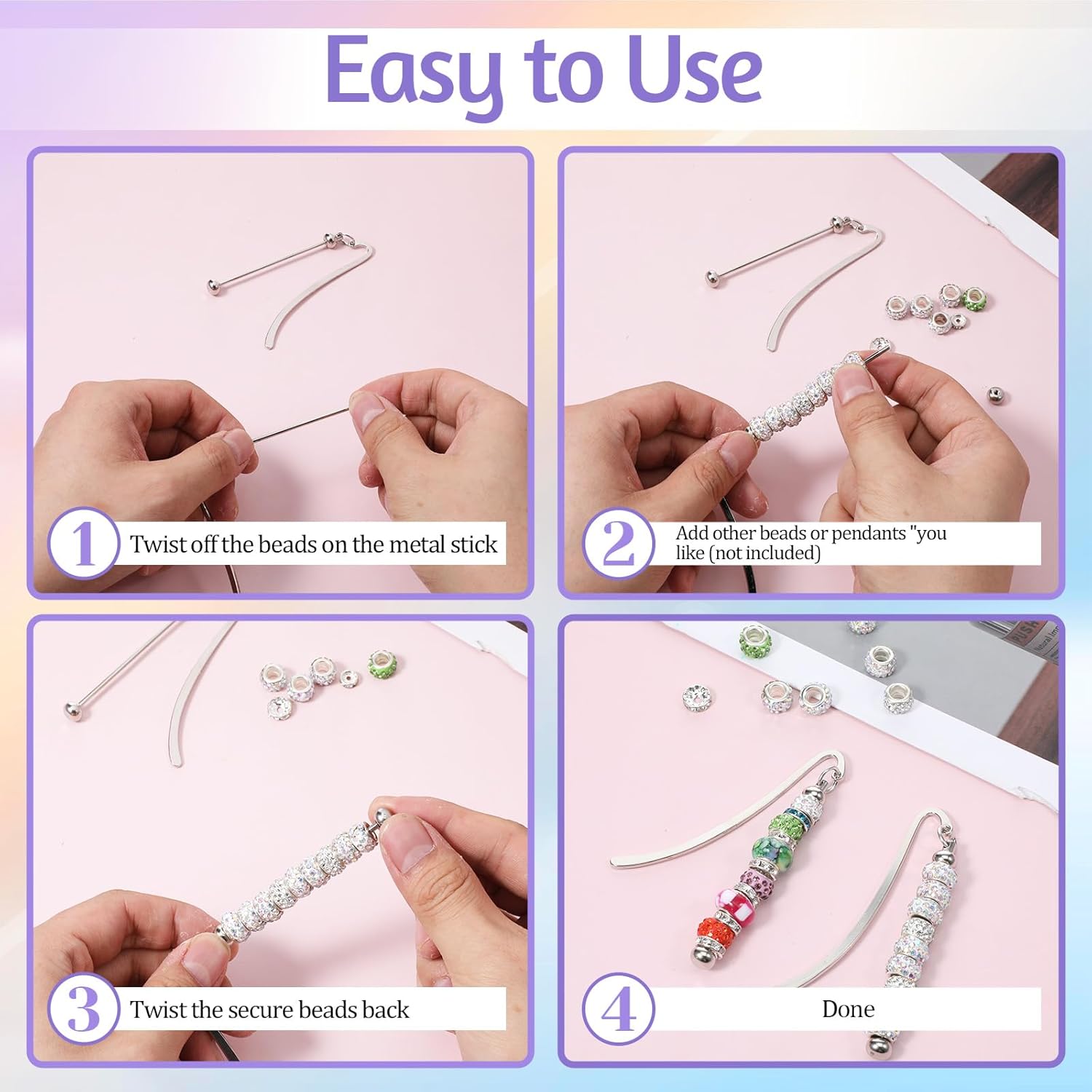 6 個ビーズ付きブックマーク DIY メタルブランクバーブッ - Resin Art Bookmark のレビューと価格