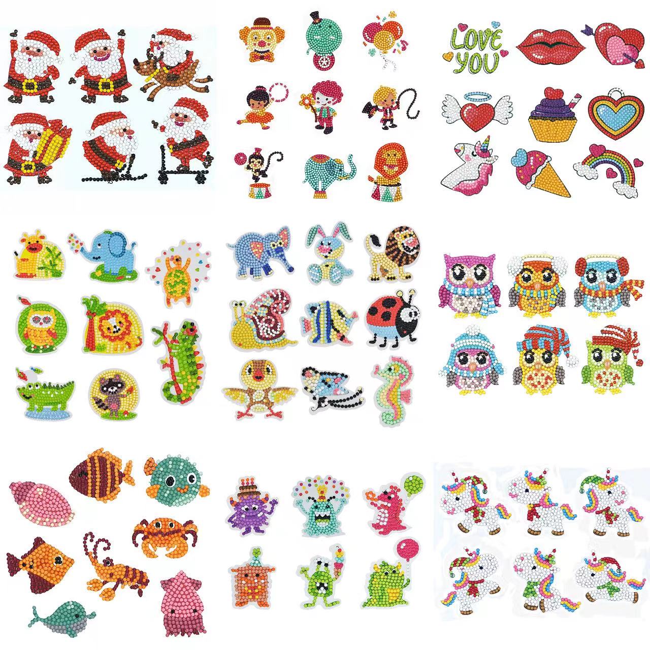 子供のための5Dダイヤモンド絵画ステッカーキット,漫画のパタ - Resin Art Sticker のレビューと価格
