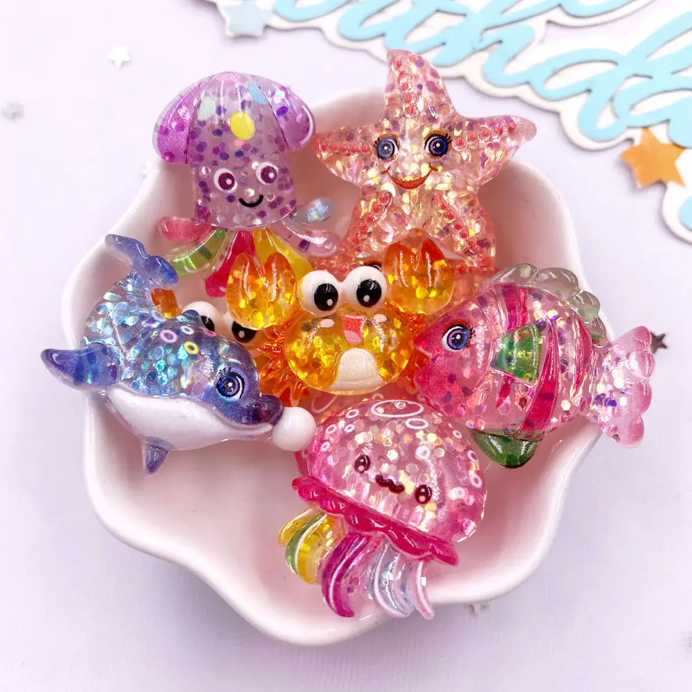 10 個グリッターカラフルな樹脂海の星カニクラゲイルカ海洋動 - Resin Art Beach のレビューと価格