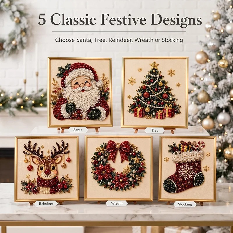 クリスマスパールダイヤモンドペインティングアートセット（フレ - Resin Art For Beginner のレビューと価格