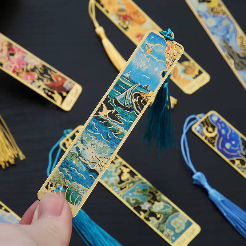 1-6-12 個クリエイティブメタルブックマークヴィンテージ - Resin Art Bookmark のレビューと価格