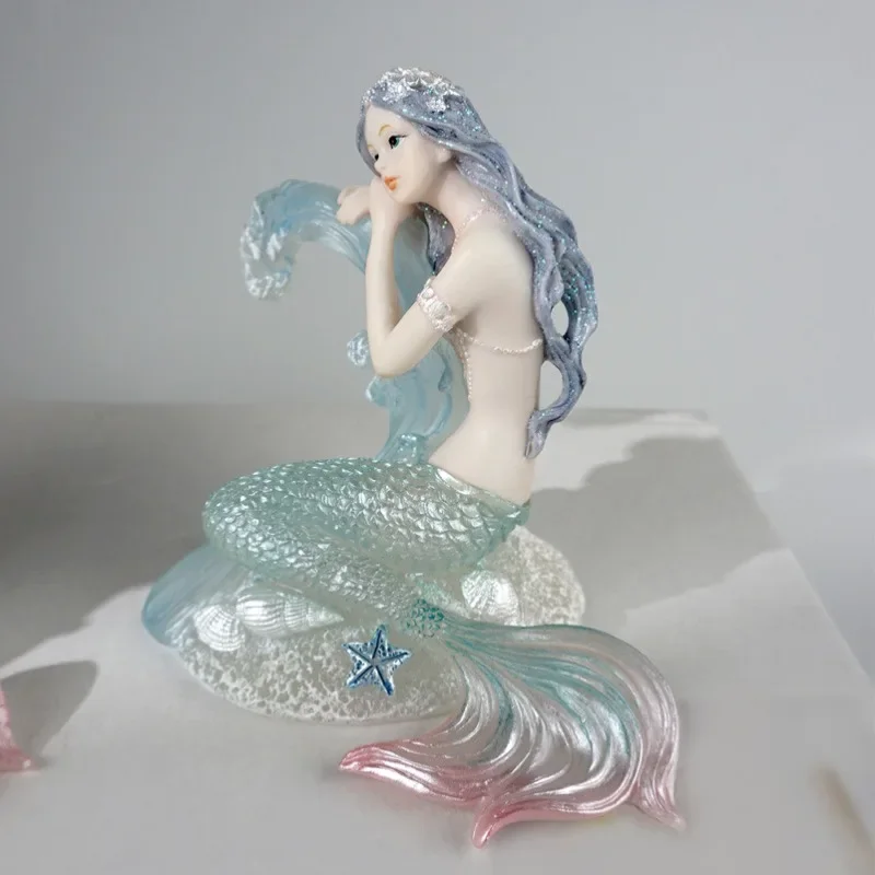 絶妙な樹脂マーメイドサンゴ海の波の置物手作り飾り家の車の装飾 - Resin Art Beach のレビューと価格