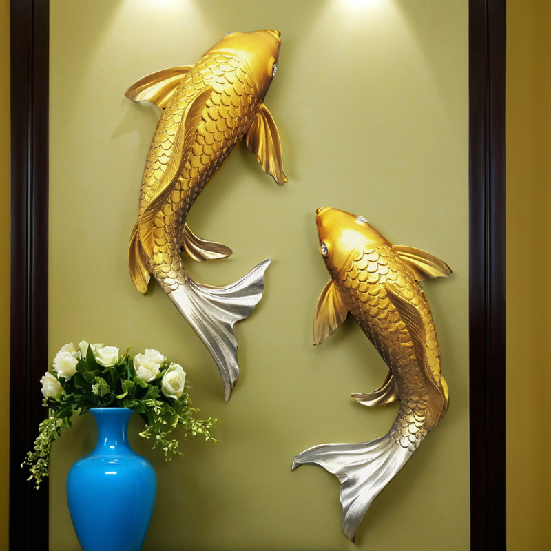 幸運の鯉魚3D壁飾り、樹脂製立体鯉壁掛け、創造的な富風水ホー - Resin Art Sticker のレビューと価格