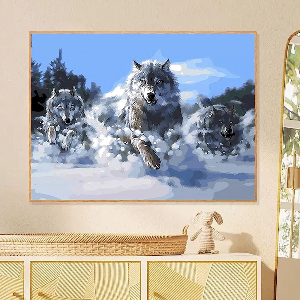 数字による絵画オオカミ油絵大人のための DIY クラフトキッ - Resin Art On Canvas のレビューと価格