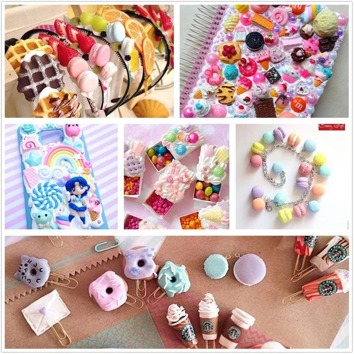 ミックスレジンスイーツフラットバックスライムチャームセット、 - Resin Art Supplies のレビューと価格
