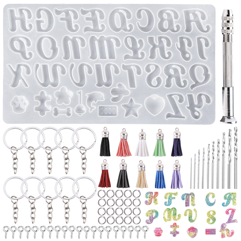 アルファベットキーホルダー金型アルファベット樹脂シリコーン金 - Resin Art Alphabet のレビューと価格