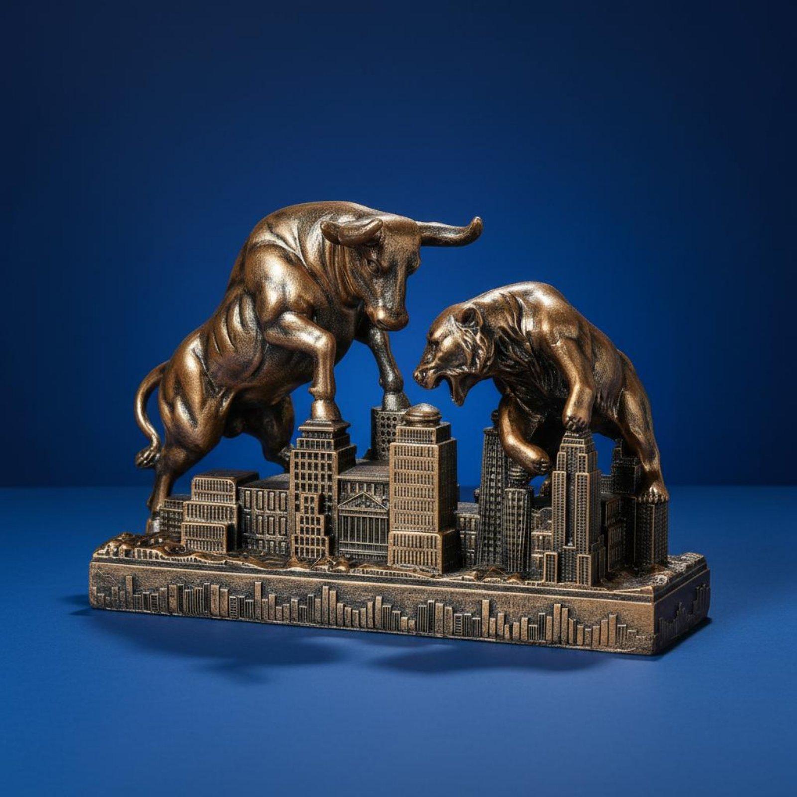 モチベーションを高める牛と熊の像、樹脂製モダンアート彫刻、ビ - Resin Art Business のレビューと価格