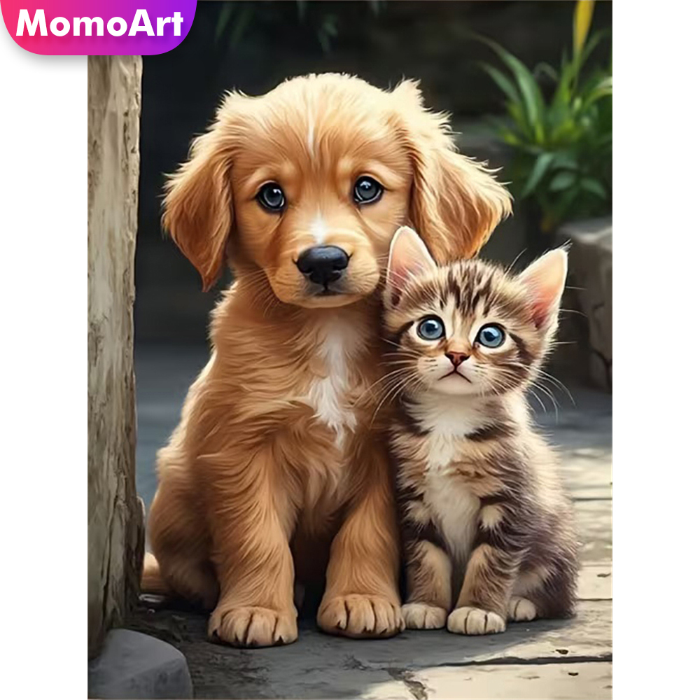 Momoart ダイヤモンド刺繍 犬 動物絵画 猫パターン  - Resin Art For Beginner のレビューと価格