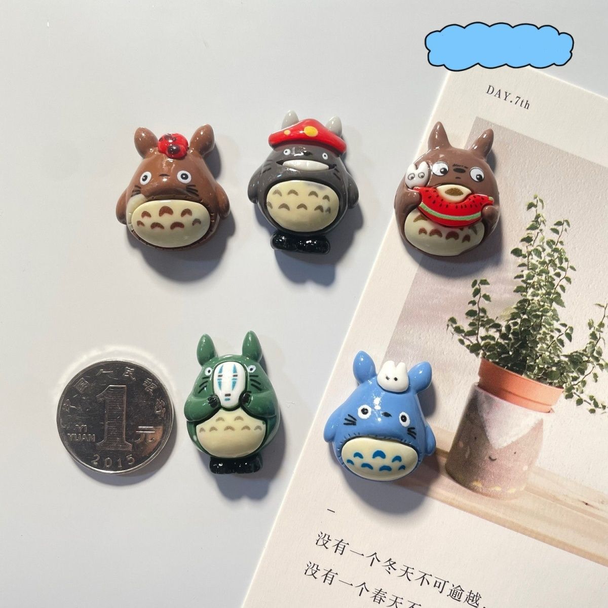 トトロアニメ樹脂製冷蔵庫マグネットかわいい漫画フィギュア磁気 - Resin Art Sticker のレビューと価格