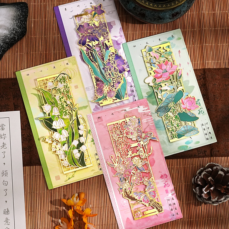蓮の花メタルブックマーク エレガントな花柄ブッククリップ 教 - Resin Art Bookmark のレビューと価格